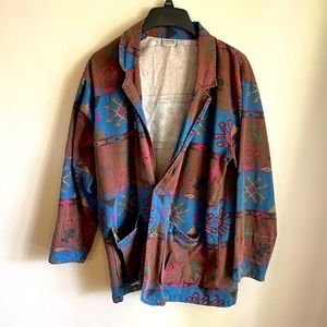 Vintage Chico’s women’s long line blazer size 1. Gorgeous patterns!